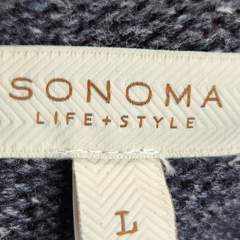Sonoma NWT Charcoal Color Crew Neck Long Sleeve Sweater Size Large - Picture 6 of 12